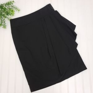 Emporio Armani Pleated Pencil Skirt Black size 2 Classic Career Wear